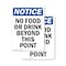 Signmission No Food Or Drink Beyond This Point, 7 in W x Rectangle, Plastic OS-2PACK-NS-P-710-V-14589 - alternate 1